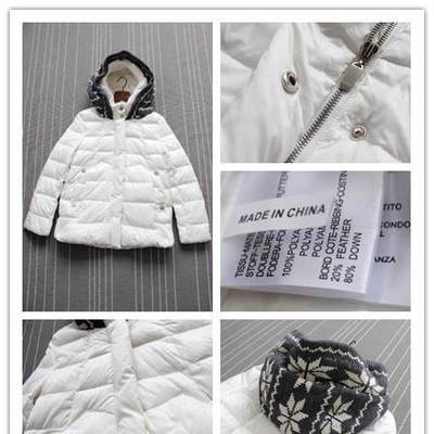 修身版 加厚針織毛線(xiàn)帽拼接80%羽絨白色羽絨服外套-武漢音像制品